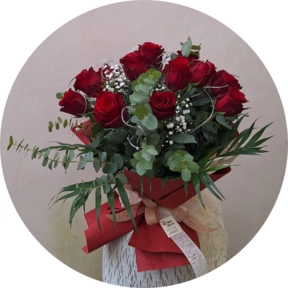 18 rose  rosse 80 cm